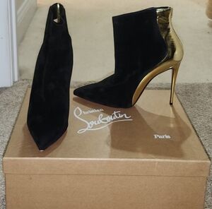 Christian Louboutin Black Suede Booties